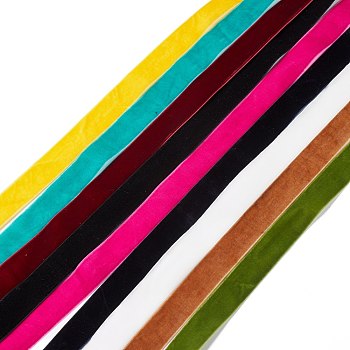 Velvet Ribbon, Single Side, for Gift Packing, Party Decoration, Mixed Color, 1 inch(25mm), about 1.09 Yards(1m)/pc