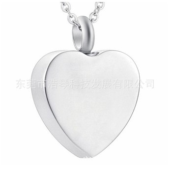 304 Stainless Steel Urn Ashes Pendants, Heart, Stainless Steel Color, 25x20x6mm