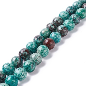 Natural Chrysocolla Beads Strands, Round, 10mm, Hole: 1.2mm, about 40pcs/strand, 15.94~16.34 inch(40.5~41.5cm)