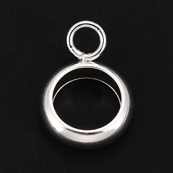201 Stainless Steel Tube Bails, Loop Bails, Ring, Silver, 10x7x2.5mm, Hole: 2mm, 5mm Inner Diameter