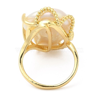 Natural Pearl Open Cuff Ring(RJEW-M150-06G)-3