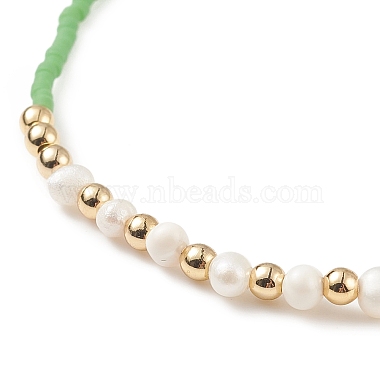 Natural Pearl & Glass Seed & Brass Beaded Stretch Bracelet for Women(BJEW-JB08977)-5
