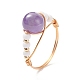 Natural Amethyst Wire Wrapped Finger Ring(RJEW-TA00022-02)-1