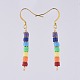 Handmade Polymer Clay Heishi Beads Dangle Earrings(EJEW-JE03566)-2