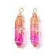 2Pcs 2 Style Two Tone Glass Double Terminated Point Beads Pendants Set(PALLOY-JF02538)-2