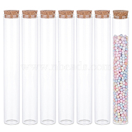 10Pcs Empty Glass Test Tubes, with Cork Stopper, Bead Container, Wishing Bottle, Tube, Clear, 20.8x3cm(AJEW-BC0006-88B)