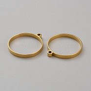 304 Stainless Steel Open Back Bezel Pendants, Ring Charms, for Epoxy Resin Crafts, Golden, 27.5x24.5x3mm, Hole: 1.8mm(STAS-WH0017-034)