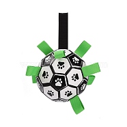 (Defective Closeout Sale for Dyed Face)Dog Soccer Ball with Grab Tabs, Upgraded Interactive Dog Toys, Tug of War Dog Toy, Dog Water Toy, Herding Ball for Dogs, Funny Dog Toys for Small & Medium Dogs, Black, 30x23x7cm(AJEW-XCP0001-97)