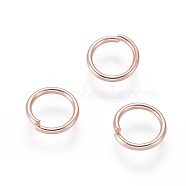 304 Stainless Steel Open Jump Rings, Rose Gold, 18 Gauge, 8x1mm, Inner Diameter: 6mm(X-STAS-O098-02RG-05)