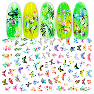 Nail Art Stickers, Self-adhesive, For Nail Tips Decorations, Butterfly, Colorful, 123x80mm(X-MRMJ-Q080-F625)
