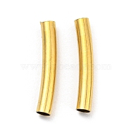 304 Stainless Steel Tube Beads, Curved Tube, Golden, 15x2.5mm, Hole: 2mm(STAS-B047-27B-G)