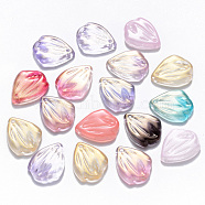 Transparent Glass Pendants, Mixed Style, Petal, Mixed Color, 19x15x3.5mm, Hole: 1mm(GLAA-T016-28)