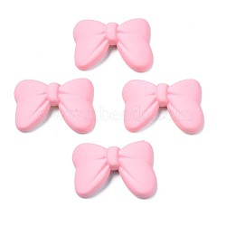 Opaque Spray Painted Acrylic Cabochons, Bowknot, Pink, 25x34x7mm(ACRP-S679-015)