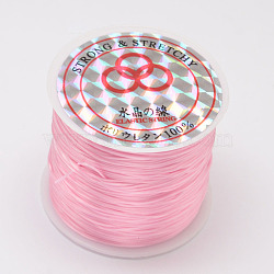 Flat Elastic Crystal String, Elastic Beading Thread, for Stretch Bracelet Making, Pink, 0.8mm, about 54.68 Yards(50m)/Roll(EW-O001-01J)