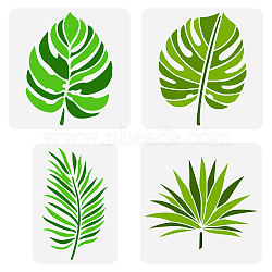 4Pcs 4 Styles PET Hollow Out Drawing Painting Stencils, for DIY Scrapbook, Photo Album, Leaf Pattern, 300x300mm, 1pc/style(DIY-WH0394-0024)