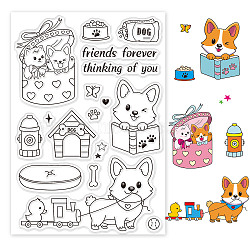 PVC Plastic Stamps, for DIY Scrapbooking, Photo Album Decorative, Cards Making, Stamp Sheets, Dog Pattern, 16x11x0.3cm(DIY-WH0167-56-613)