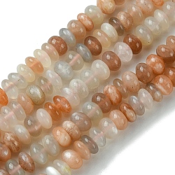 Natural Multi-Moonstone Beads Strands, Rondelle, 6x2.5~4mm, Hole: 0.7mm, about 112pcs/strand, 15.59''(39.6cm)(G-A092-F03-02)