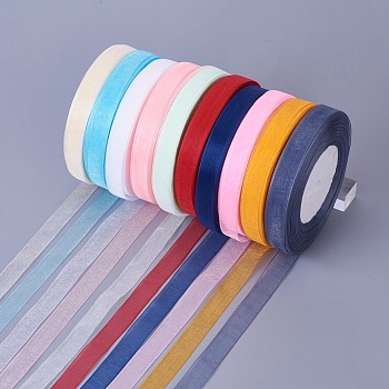 Sheer Organza Ribbon, DIY Material for Ribbon, Mixed Color, 1/2 inch(12mm), 500yards(457.2m)