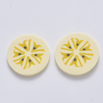 Handmade Polymer Clay Cabochons, Banana, Light Yellow, 20~21x2mm