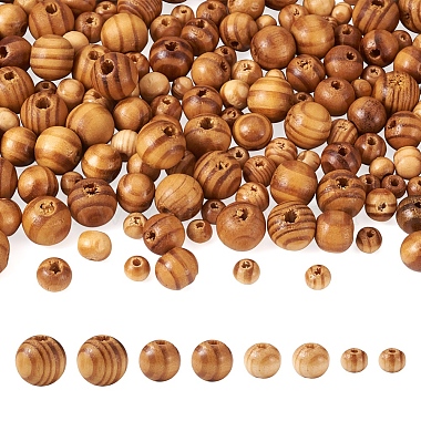 200Pcs 4 Styles Natural Unfinished Wood Beads(WOOD-YS0001-04)-2