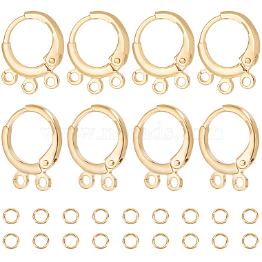 Real 18K Gold Plated Brass Hoop Earring Findings