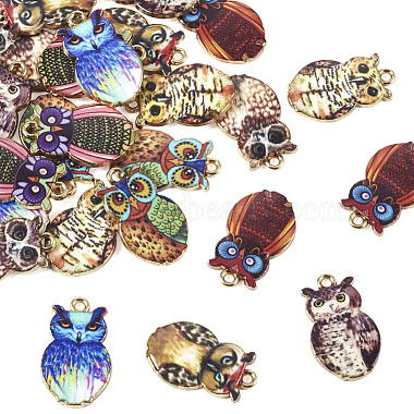 Mixed Color Owl Alloy Pendants