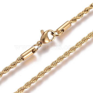 Unisex 304 acero inoxidable collares de cadena de cuerda(STAS-D0002-33G)-3