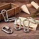 6Pcs 2 Style 304 Stainless Steel Rock Climbing Carabiners(STAS-TA0001-33P)-5