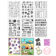 Elite 6 Sheets 6 Styles PVC Plastic Stamps, for DIY Scrapbooking, Photo Album Decorative, Cards Making, Birthday Theme & Word & Cats with Dogs & Letter & Flower, Mixed Patterns, 16x11x0.3cm, 1 sheet/style(DIY-PH0010-55)