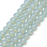 Baking Painted Glass Beads Strands, Imitation Opalite, Round, Light Steel Blue, 8mm, Hole: 1.3~1.6mm, about 100pcs/strand, 31.4 inch(DGLA-Q023-8mm-DB7)