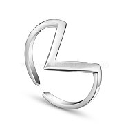 SHEGRACE Chic Rhodium Plated 925 Sterling Silver Cuff Rings, Open Rings, Platinum, 18mm(JR156A)