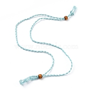 Necklace Makings, with Wax Cord and Wood Beads, Light Sky Blue, 28-3/8 inch(72~80cm)(FIND-P030-C01-05)