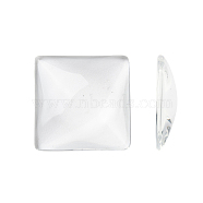 Transparent Glass Square Cabochons, Clear, 25x25x6mm(GGLA-A001-25mm)