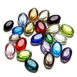 Imitation Austrian Crystal Beads, Grade AAA, Faceted, Oval, Mixed Color, 13x10x5mm, Hole: 0.9~1mm(SWAR-F072-13x10mm-M)