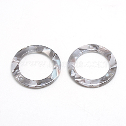 Cellulose Acetate(Resin) Pendants, Ring, Gray, 29.5x29.5x2.5mm, Hole: 1.5mm(X-KY-S121E-A310)