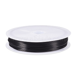 Copper Jewelry Wire, Round, Black, 24 Gauge, 0.5mm, about 75.46 Feet(23m)/Roll(CWIR-TAC0002-02C-01)