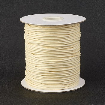 Eco-Friendly Korean Waxed Polyester Cord, Cornsilk, 0.5mm, about 169.51~174.98 Yards(155~160m)/Roll