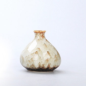 Ceramics Vase, Display Decoration, for Home Decoration, Random Bottle Pattern, Old Lace, 70x70~74mm