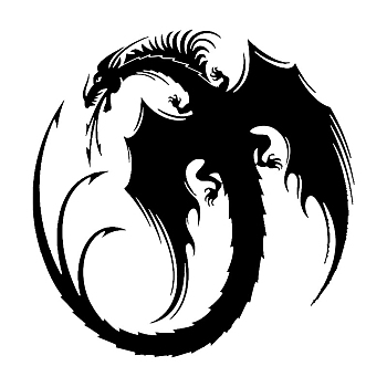 PVC Waterproof Car Stickers,  Dragon Totem Car Sticker, Self-Adhesive Decals, for Vehicle Decoration, Black, 150x148mm