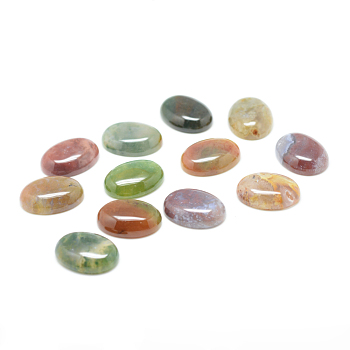 Natural Indian Agate Gemstone Cabochons, Oval, 25x18x7mm
