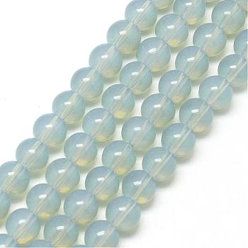 Baking Painted Glass Beads Strands, Imitation Opalite, Round, Light Steel Blue, 8mm, Hole: 1.3~1.6mm, about 100pcs/strand, 31.4 inch