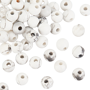 Natural Howlite Beads, Round, 6mm, Hole: 2mm, 50pcs/box