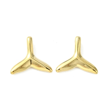 304 Stainless Steel Charms, Mermaid Tail Charms, Real 14K Gold Plated, 9.5x10.5x3.3mm, Hole: 1mm
