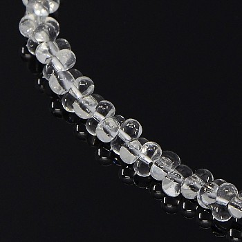 Glass Beads Strands, Bone, Clear, 2x4mm, Hole: 1mm, about 260~270pcs/strand, 17.32~17.71(44~45cm) inch