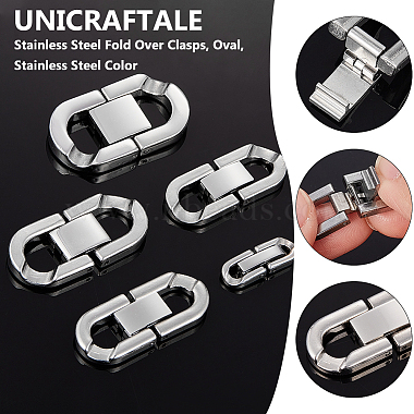 5Pcs 5 Styles 304 Stainless Steel Fold Over Clasps(STAS-UN0053-36)-5