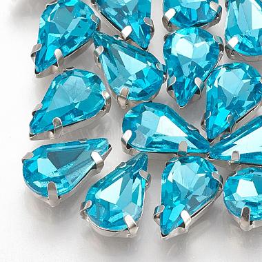 Deep Sky Blue Glass Rhinestone Multi-Strand Links