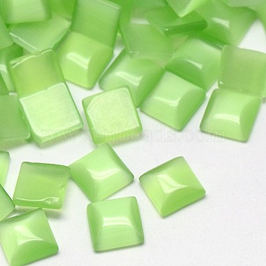 Pale Green Square Glass Cabochons