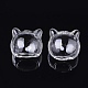 Handmade Kitten Blown Glass Globe Beads(X-BLOW-T001-31)-1