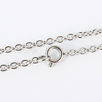 Tarnish Resistant 304 Stainless Steel Cable Chain Necklaces, with Spring Ring Clasps, Stainless Steel Color, 17.5 inch(44.4cm), 2mm(MAK-N016-19P)