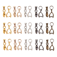 Brass Ice Pick Pinch Bails, Long-Lasting Plated, for Necklace & Pendants, Mixed Color, 14x5mm, 5 colors, 10pcs/color, 50pcs/box(KK-CJ0001-43)